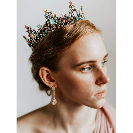 Baroque Women's Embellished Headband with Crystal Hairband Wedding Crown Tiara